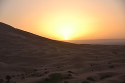Sunrise on the Sahara Desert