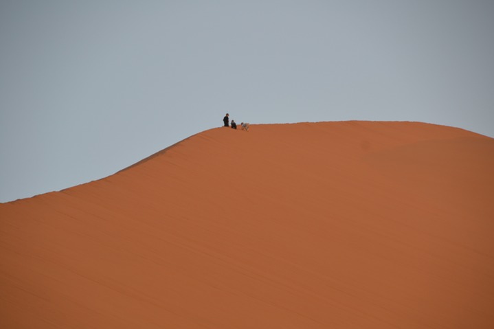 Kids hanging out on the Sand dune