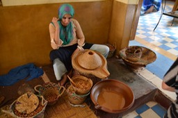 Gals making Argan Oil