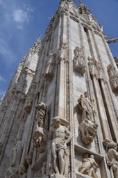 Partial view of Milan Duomo - There are 3400 statues on this Duomo
